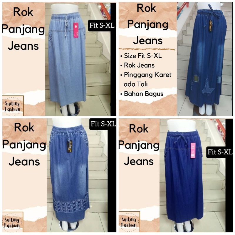 Rok Panjang Jeans Wanita Denim - Fashion Muslim