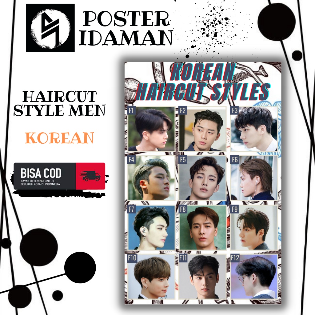 POSTER IDAMAN  - poster pangkas rambut pria 2022 KOREA STYLE - poster pangkas rambut terbaru ANAK MU