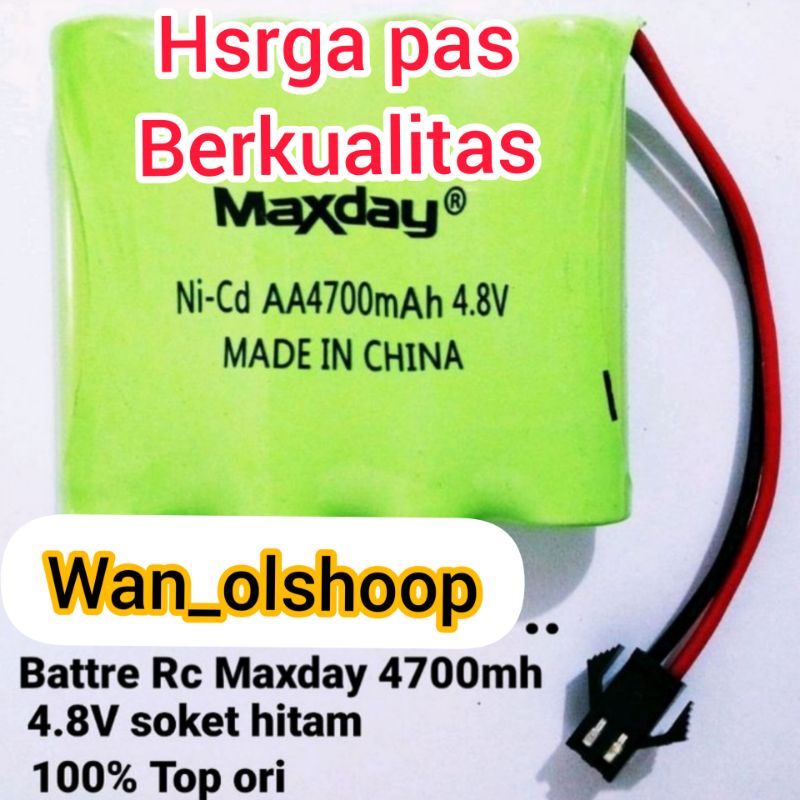 Batre Rc Aa rakit 4 Maxday 4700mh 4.8v battre mobil remot control