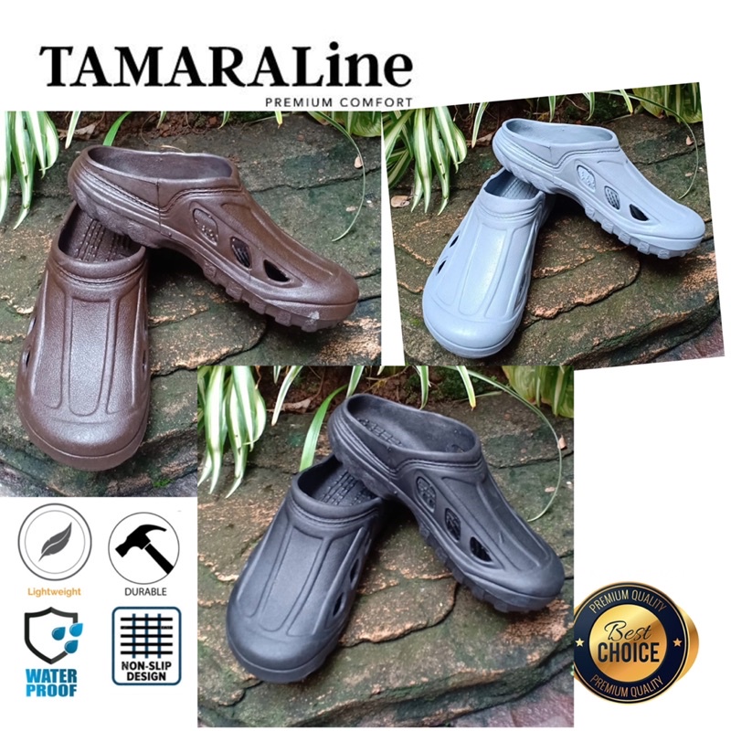 Sepatu Sandal Selop Slide Slip on Karet Pria Dewasa / Remaja - TAMARALINE 177 / Bahan Premium Lentur Empuk Ringan Kuat Anti Slip Anti Air / Model Sporty Santai Rumah Kerja Outdoor Kamar Mandi  Murah Original