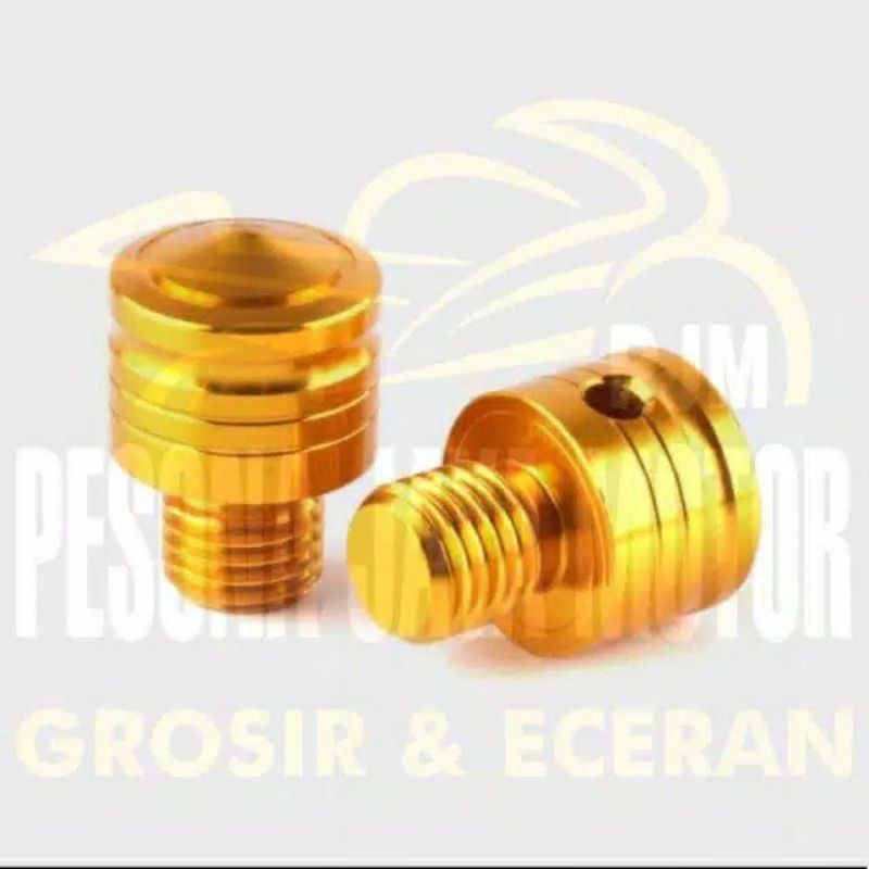 TUTUP BAUT SPION NMAX PCX / MONEL BAUT SPION HONDA YAMAHA  CNC - Hk99-Gold