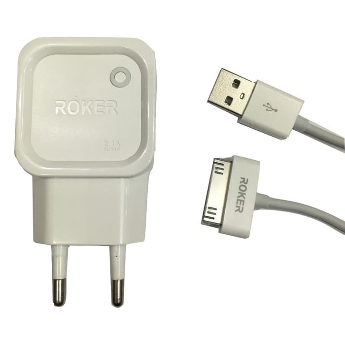 Roker Charger iPhone 4 Fast Charging 2.1A + Kabel iPhone 4