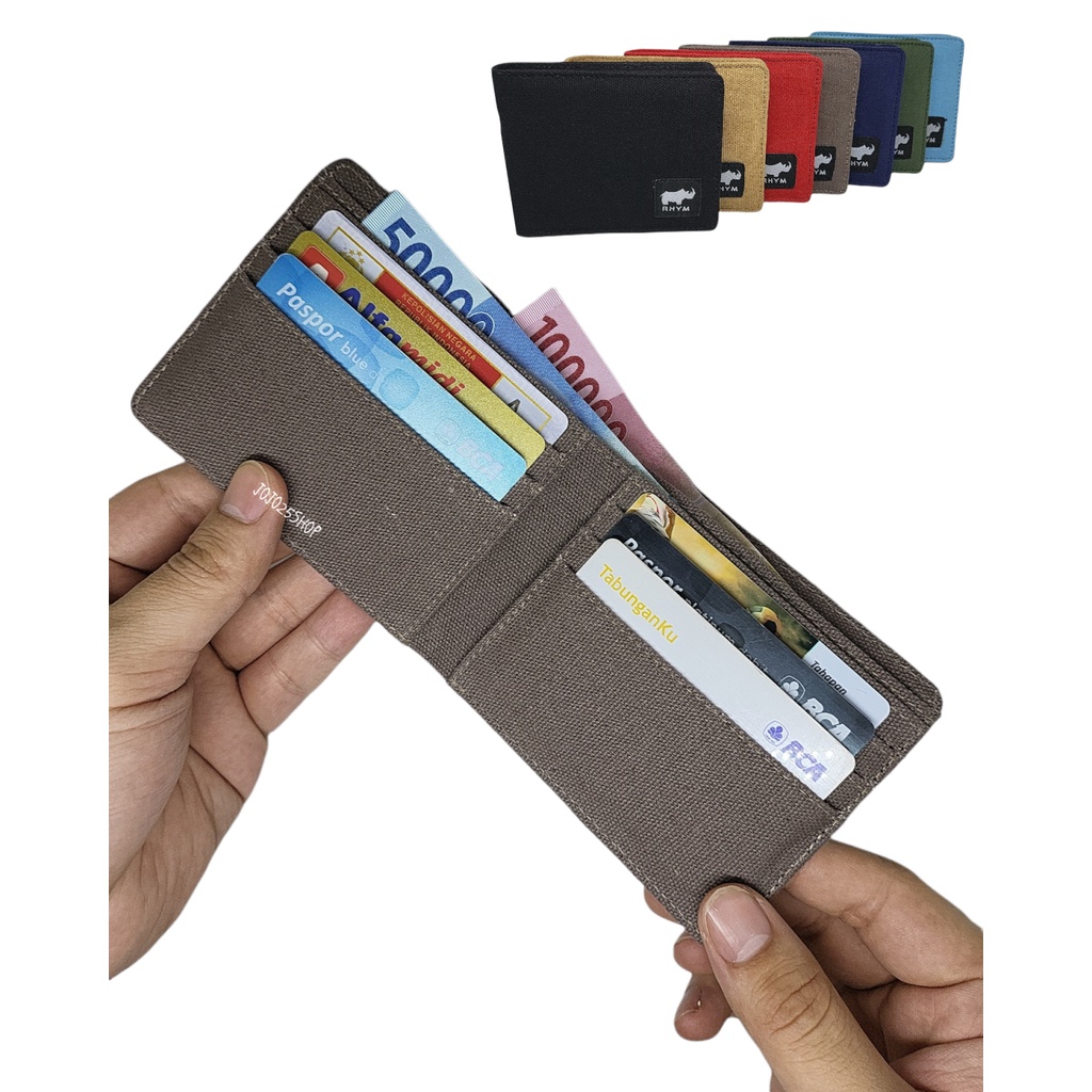 DOMPET PENDEK / DOMPET LIPAT KULIT KANVAS PRIA WANITA RHYM KV 701