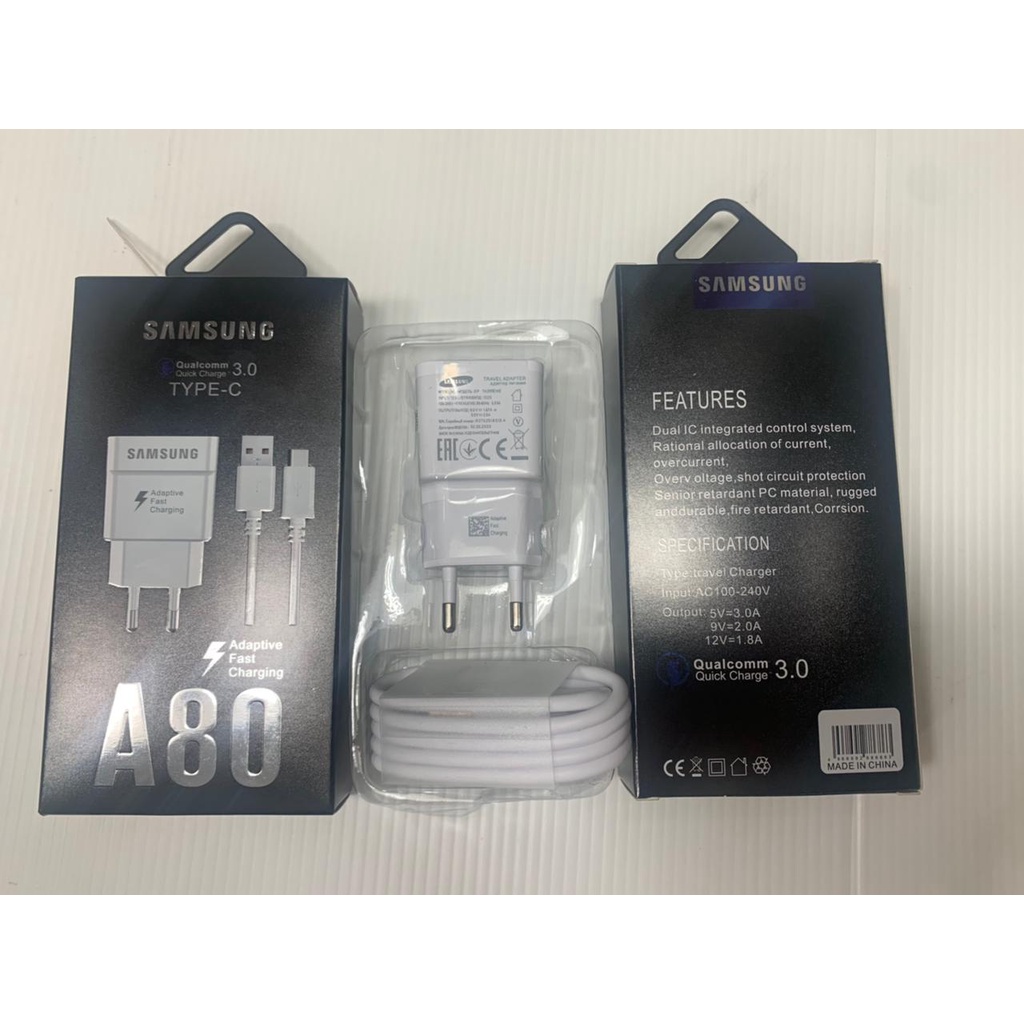 TRAVEL CHARGER CASAN SAMSUNG A80 MICRO DAN TYPEC