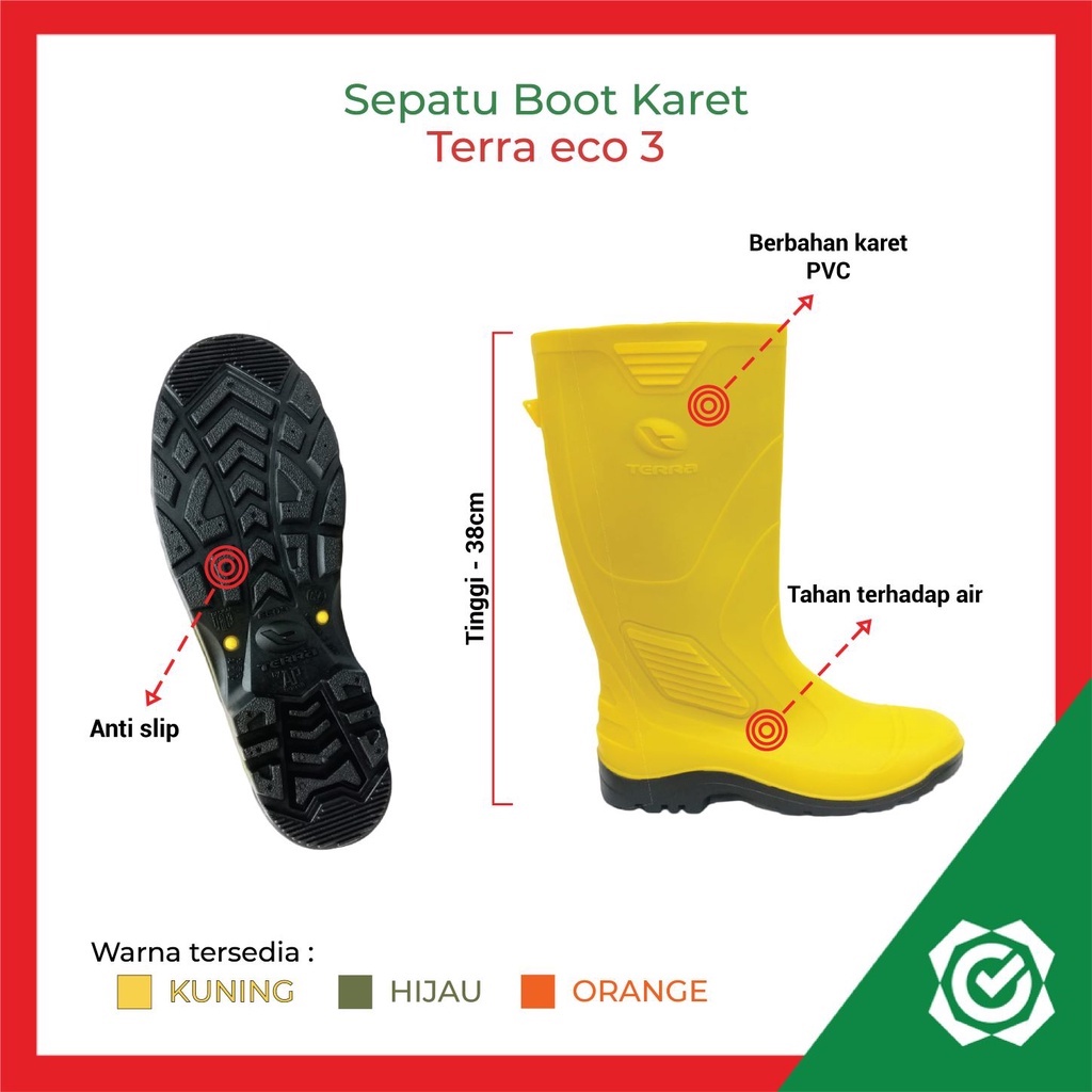 Sepatu Boot AP Boots Terra Eco 3 Bot Tinggi Anti Air