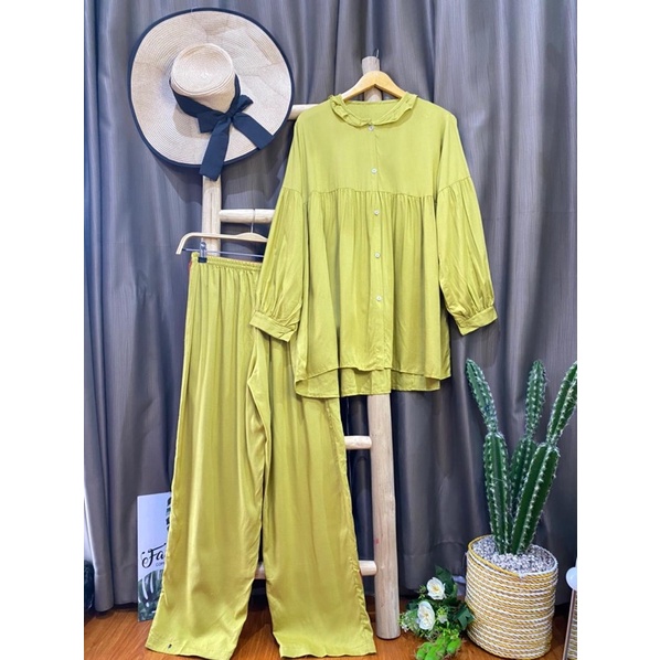 BEST SELLER | BISA COD | Daily set pejamas panjang premium busui - piyama lengan panjg rayon premium-8