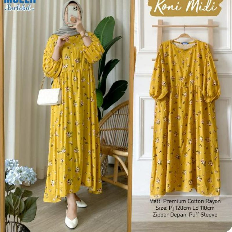 KONI MIDI DRESS BUSUI // KONI RAYON