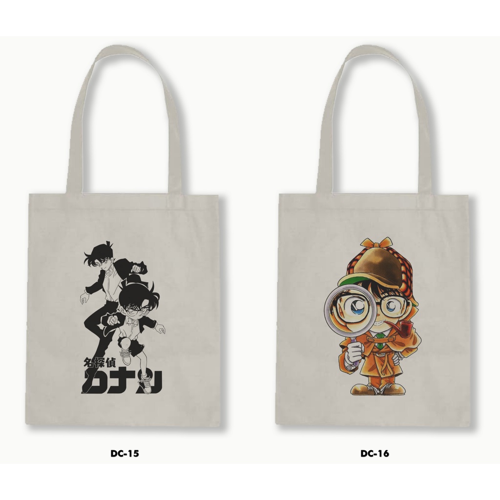 Tas Tote Bag Resleting Kanvas/Blacu  -Detective Conan 01