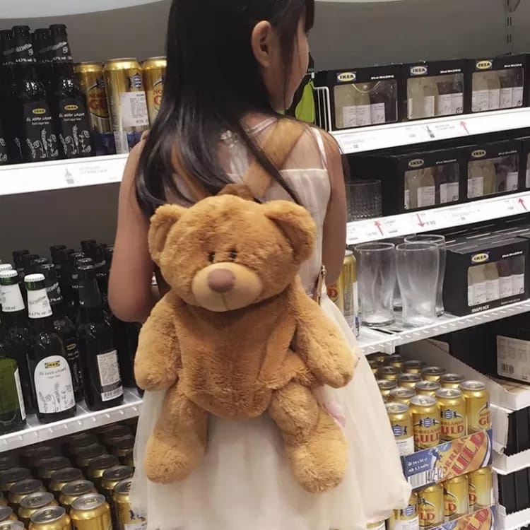 &quot;aurabagss&quot; - Tas Anak Tas Ransel Beruang Besar Tas Beruang Teddy Bear Bulu Lucu Imut Gemoy Ransel Wanita Baru Boneka Mewah Ransel Kasual Ransel Boneka Fashion