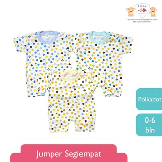 LIBBY Baju  Kodok  Segiempat Motif Polkadot 3pcs set 