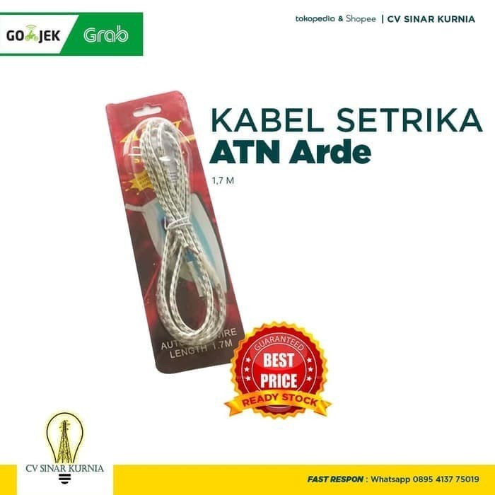 kabel setrika licinan gosokan arde ATN TRM 1,7M putih setrika 3 jalur original