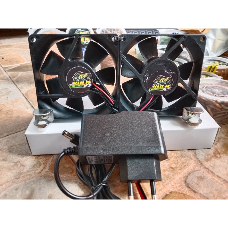 kipas pendingin aquarium/aquascape double fan fullset