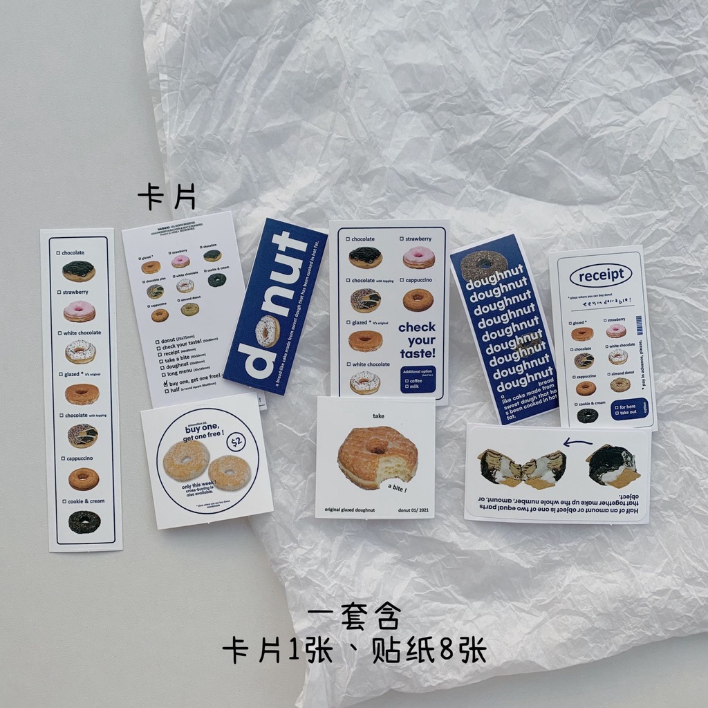 Ins Stiker Motif hamburger / Donat / Ayam Untuk Dekorasi Handphone / Komputer