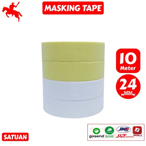 

Lakban Kertas / Masking Tape KSATRIA 24 mm x 10 meter - White