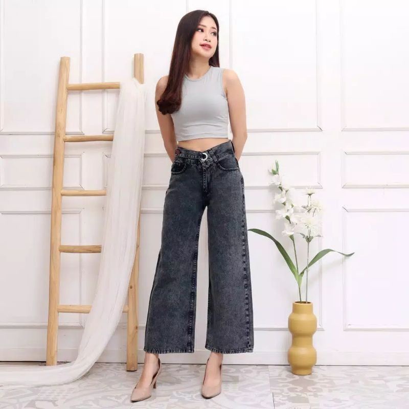 CELANA WANITA KULOT//KULOT JEANS SNOW CELANA KULOT JEANS HIGHWAIST WARNA PASTELA HITS SELEBGRAM FASHION WANITA