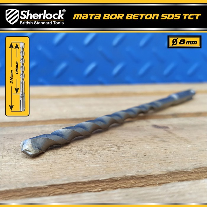 Mata Bor Beton SDS Material TCT / Sherlock Panjang 210 mm x Diameter 8 mm