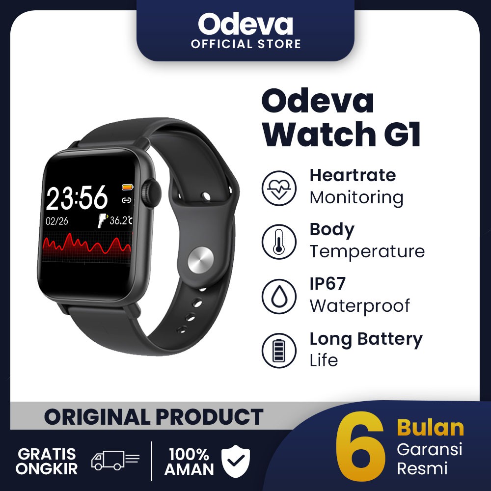 Odeva Watch G1 Stylist Health Smartwatch / Smart Watch - Thermometer - SPO2
