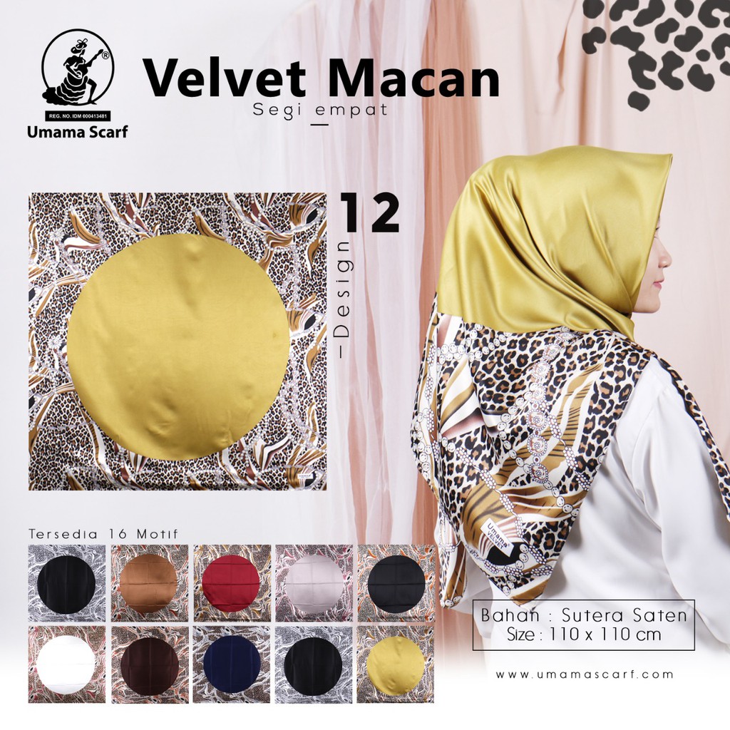 Gambar Hijab Segi Empat Velvet Motif | Modernhijab77