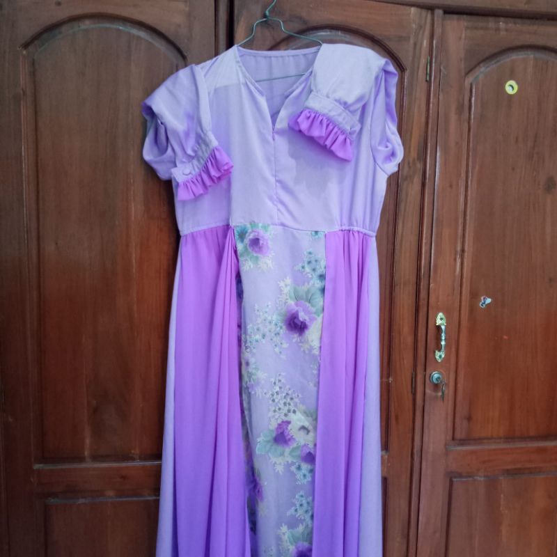 Gamis lilac ada khimarnya