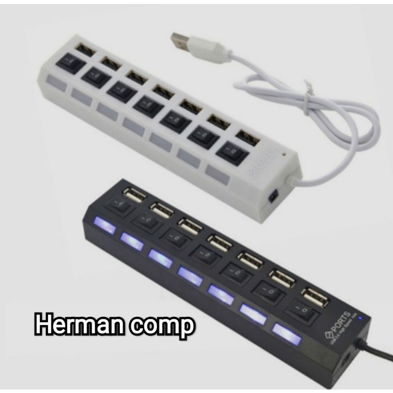 USB HUB 7 PORT Switch On/off - Terminal USB, USB 2.0 HUB