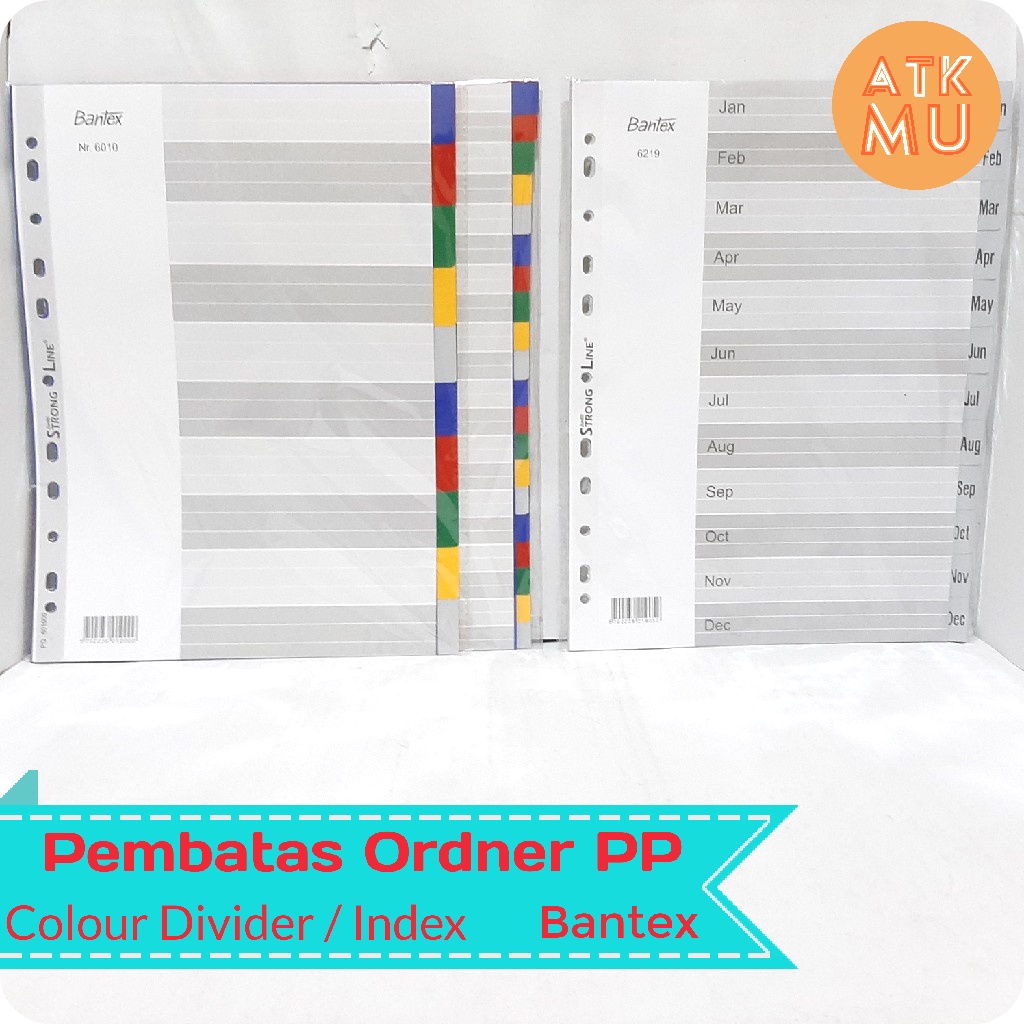 

Pembatas Ordner PP Colour Divider & Numerical Indexes A4 Bantex