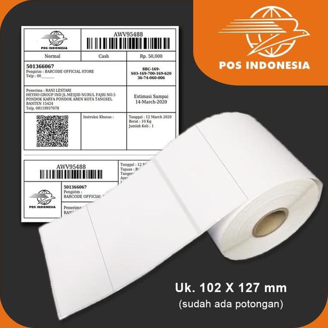 

Best Seller] Label Barcode Semicoated Standard Resi Pos 102 X 127 Mm Isi 500 Pcs