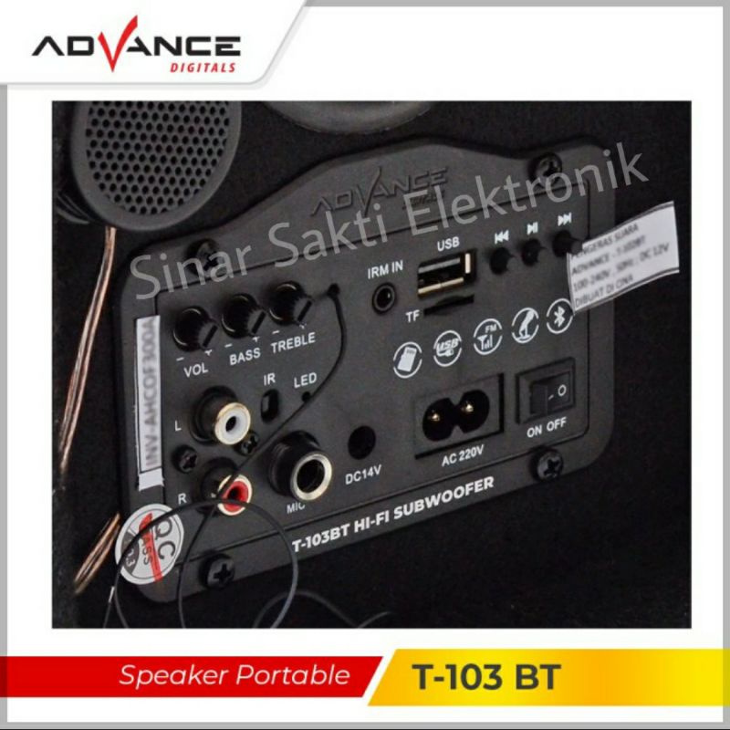 Speaker Advance T103BT Aktif Bluetooth Multimedia USB Mobil T103 BT Bisa Colok Mic Karaoke