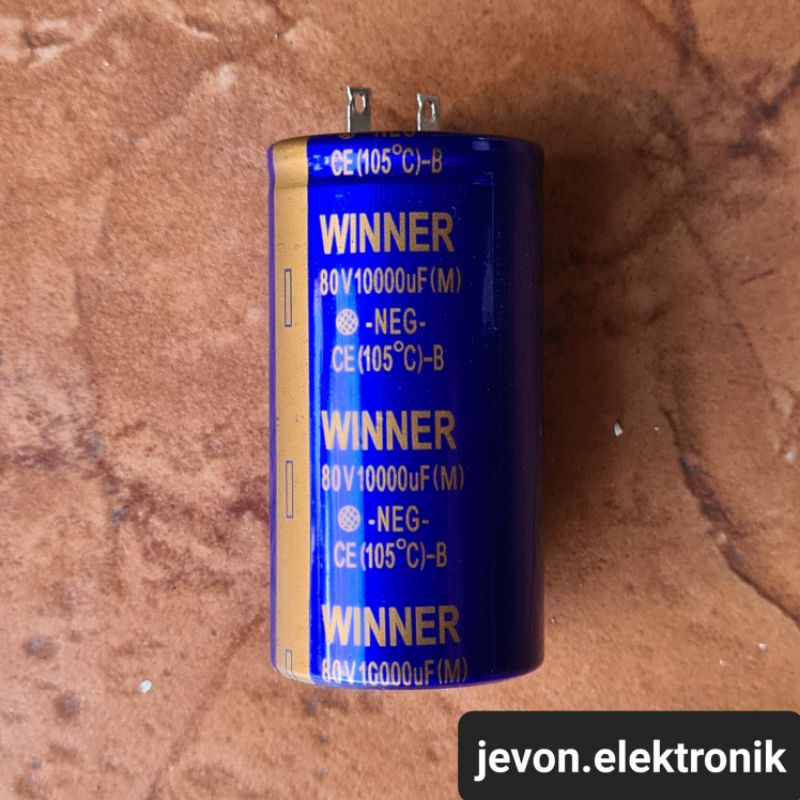 Capacitor Elco 10000 MFD 80 v Winner Kapasitor Elko 10.000MFD 80v