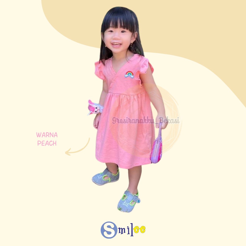 Dress Anak Bayi V Pelangi Mix Warna size 1-5