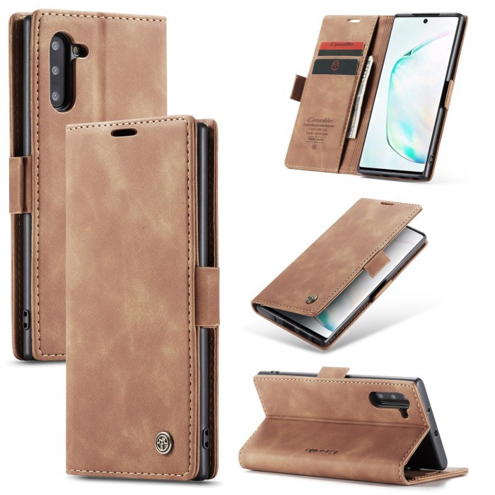 SAMSUNG NOTE 10 LEATHER FLIP WALLET CASE DOMPET MAGNETIC COVER - ORIGINAL CASEME