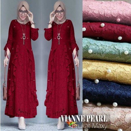 PAKAIAN PESTA / KONDANGAN AMELIA SET ALILA BAJU BROKAT MUSLIM DAN CELANA TERLARIS DAN TERMURAH