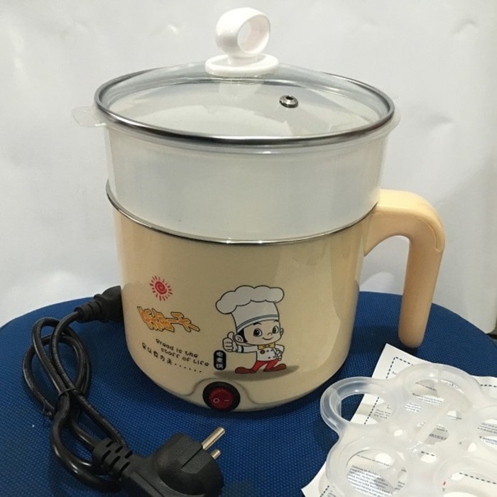 Mug Elektrik Multi Fungsi Besar 18cm Mie Memasak Mengukus Fleco F1888T