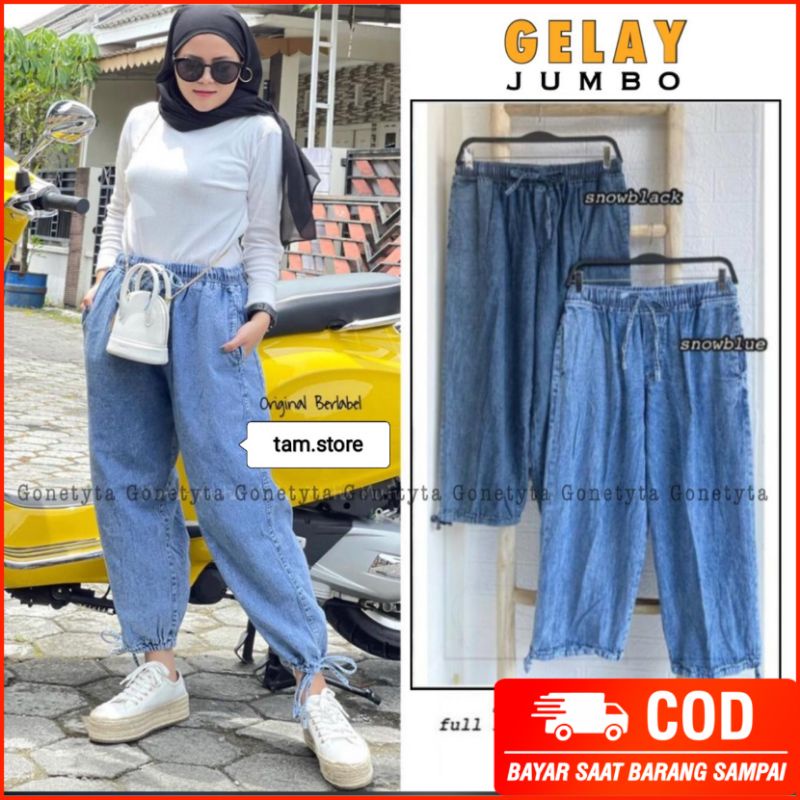 gelay jumbo best seller / celana jeans jumbo wanita high quality