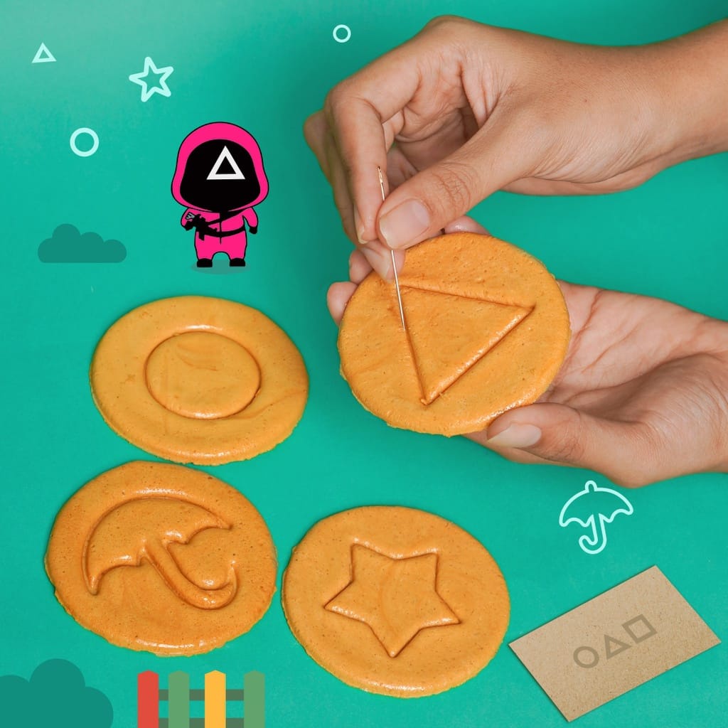 [small bell] Dalgona Candy Squid Game  Payung Bintang Lingkaran Segitiga Gula Gulali Dalgona Gulali 
