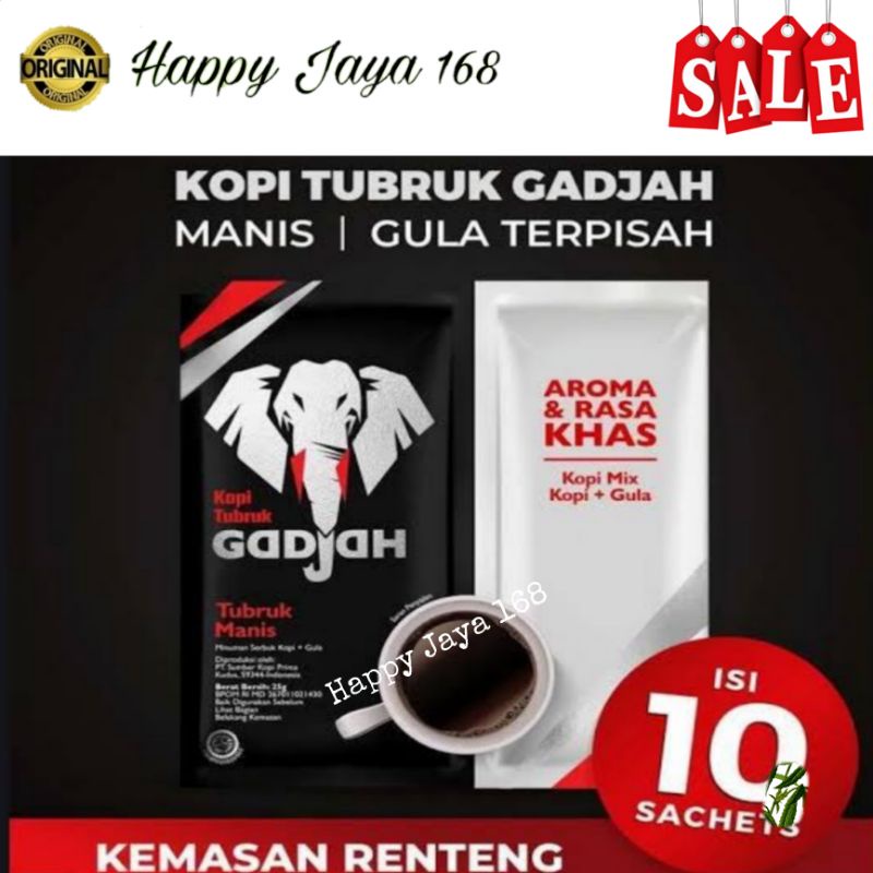 Kopi Tubruk Gadjah Manis Renceng isi 10 sachet