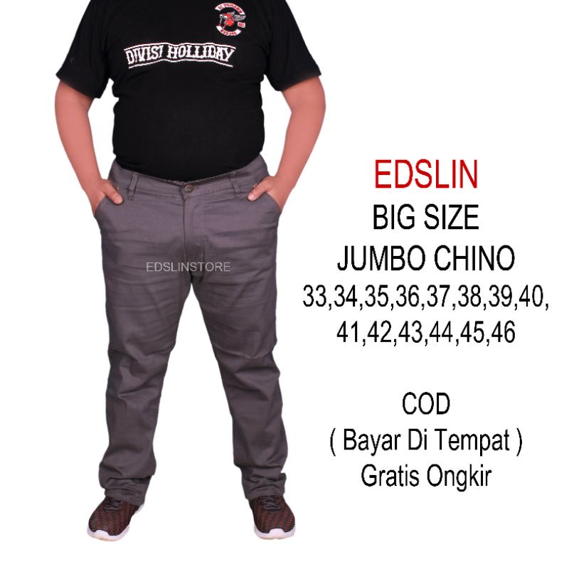 Celana Chino Jumbo Panjang Pria Celana Panjang Jumbo Chino Size:40-50