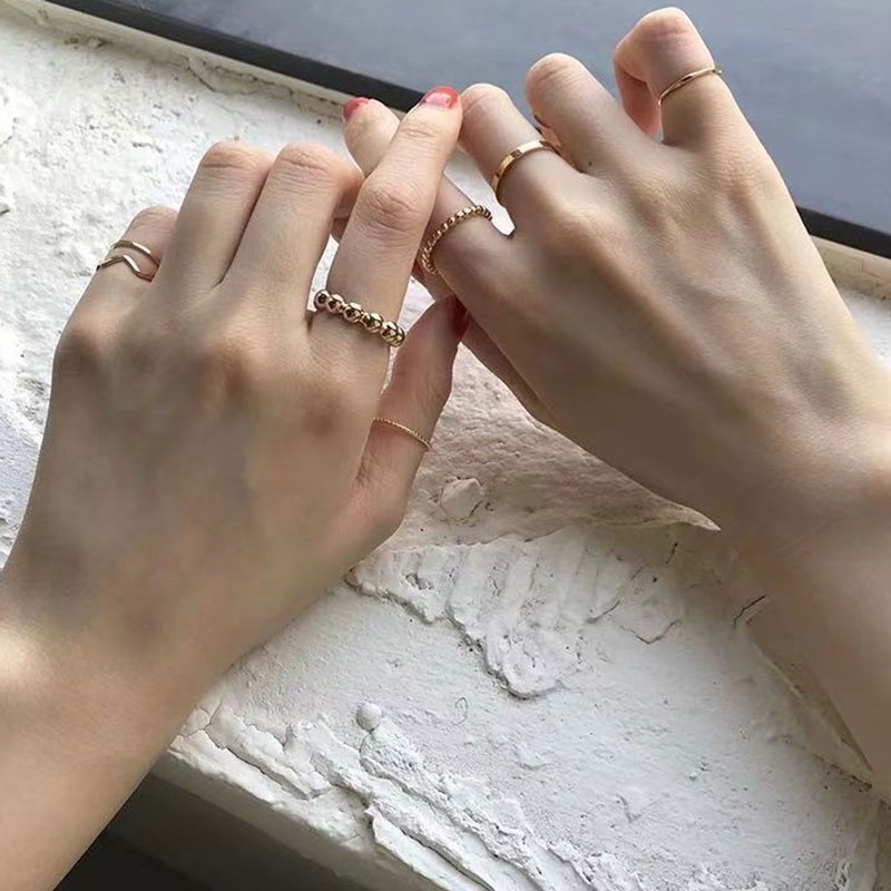 Fashion Korea Kombinasi Terbaru Cincin Sederhana Liar Aksesoris Mode - PD