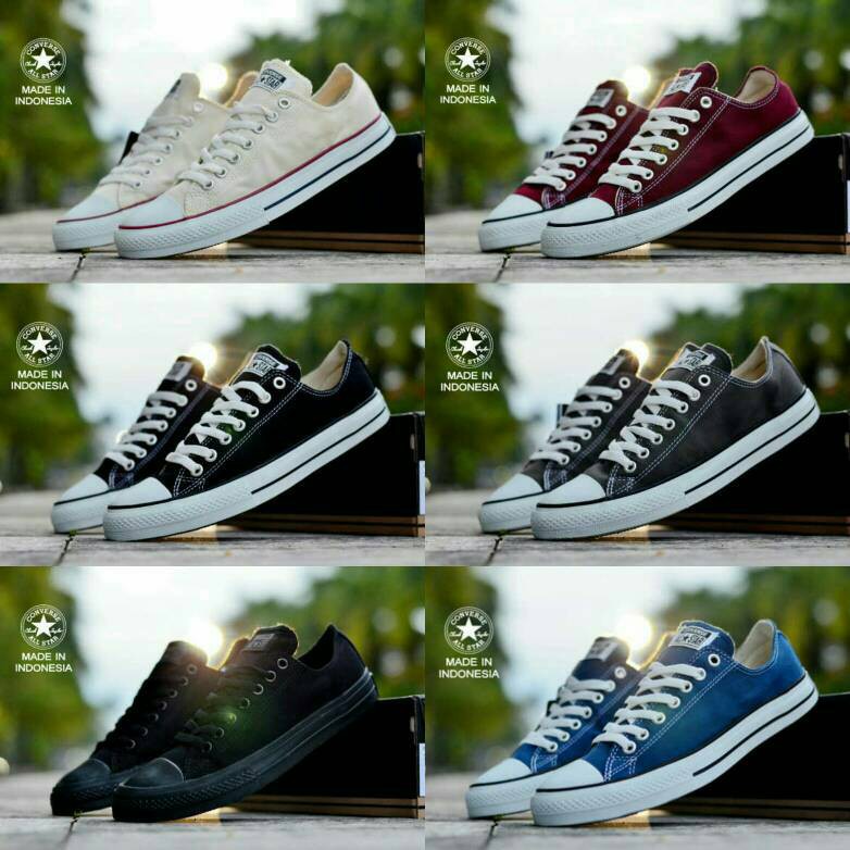 Sepatu Converse Allstar Vietnam Import Hitam Putih Fullblack Grey Blue Maron Sneakers Kado Hadiah