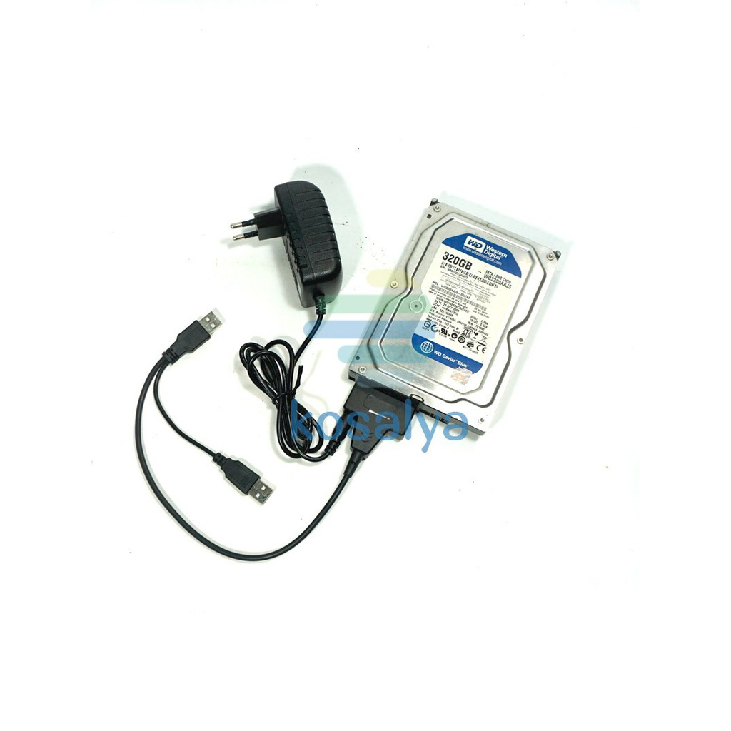 Kabel Converter Hardisk 3.5 Eskternal USB 2.0 To Sata HDD + Adaptor 12v 2a