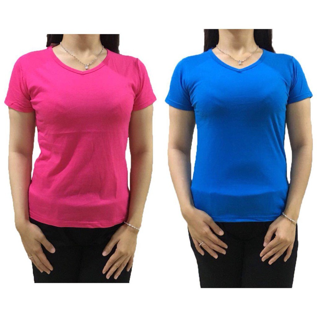 Kaos Basic Vneck Polos Wanita / kaos polos wanita combed ...