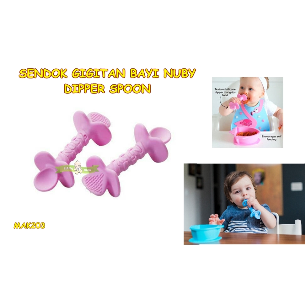 MAK203 SENDOK SILICONE NUBY DIPPER SPOON TEETHING SPOON