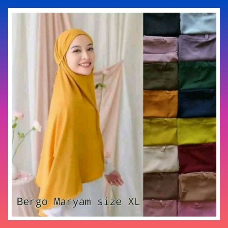 Kerudung JUMBO TALI Bergo Maryam JUMBO XL Hijab BERGO MARYAM JUMBO