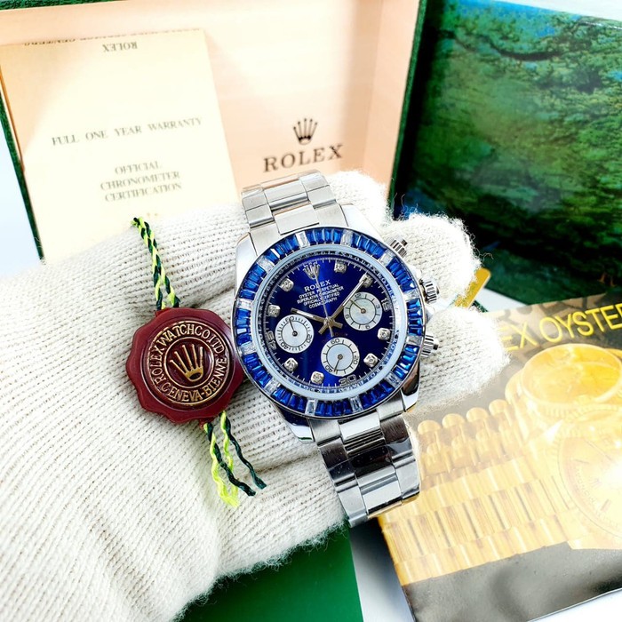 JAM TANGAN PRIA | ROLEX | RANTAI OYSTER DIAMOND DATE CHRONO AKTIF