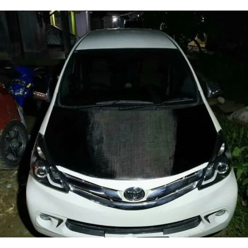 Kap Mesin Avanza Carbon Kevlar