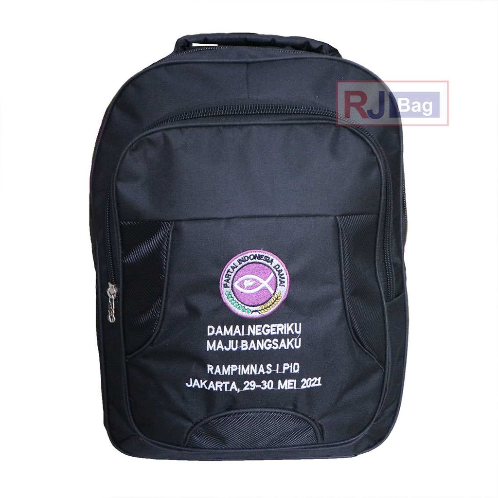 Tas Polo Grosir Murah Damai Negeriku Tas Laptop Gendong Pria Grosir Free Raincover Ransel Custom Sablon Backpack Hitam