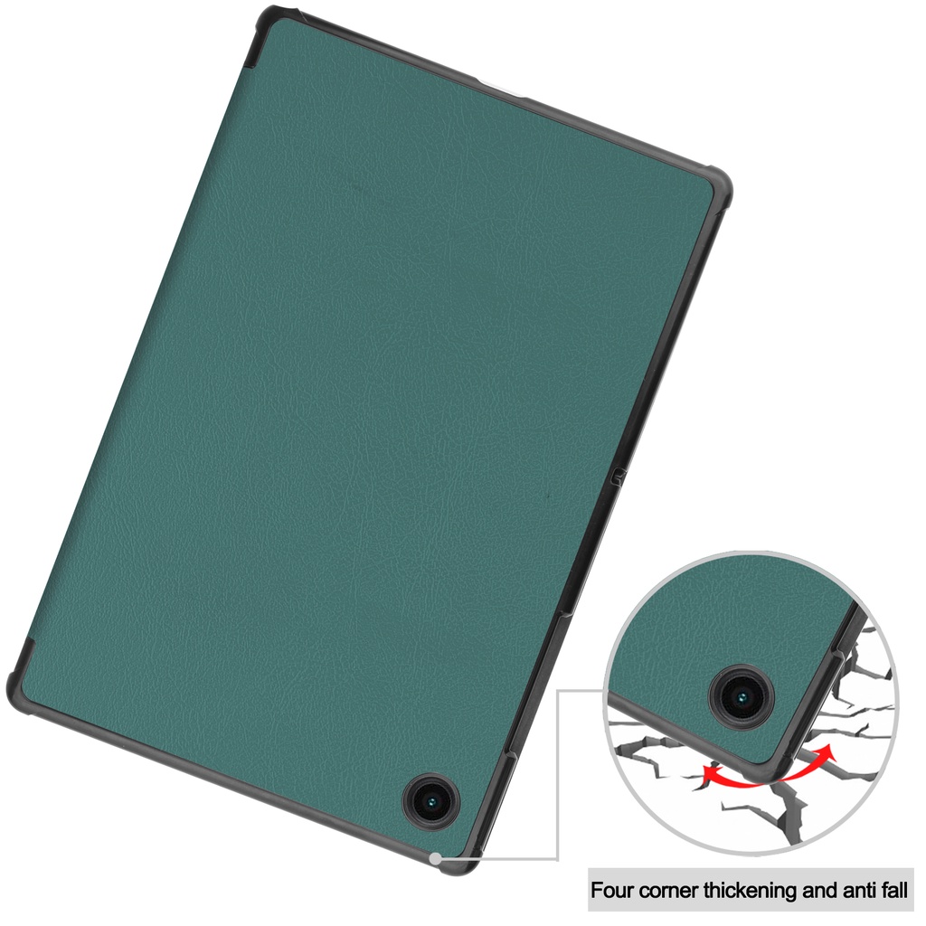 Untuk Samsung Galaxy Tab A8 10.5 (2021) SM-X200 SM-X205 X200 X205 Casing Perlindungan Fashion Warna Solid Tri-fold Flip Cover