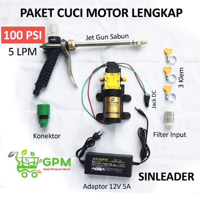 PAKET CUCI MOTOR LENGKAP DINAMO SINLEADER 100 PSI