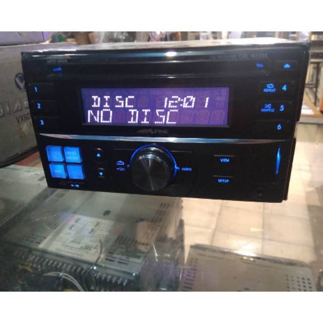 Headunit doubledin alpine cd mp3 usb aux radio am fm audio mobil