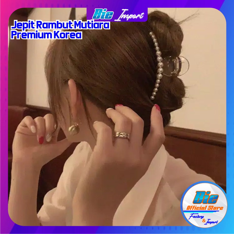 Jepit Rambut Korea Transparan Mutiara Premium Impor