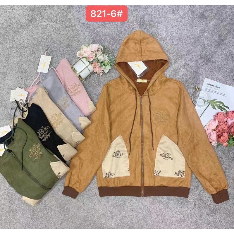 jaket bahan Suede merk TIRAMISU terbaru
